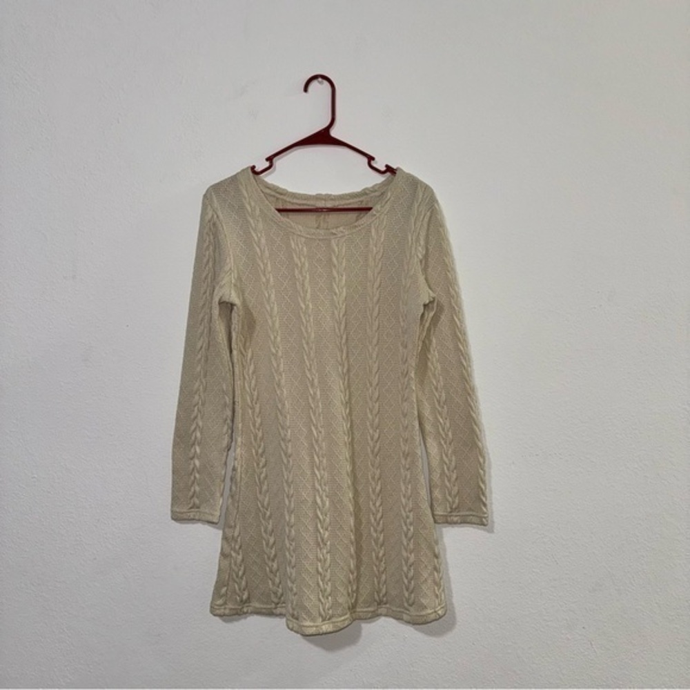 Cable Knit Off White Dress
